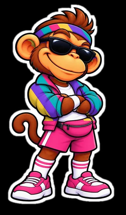 Macaco de corta-vento colorido anos 90